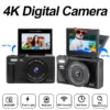 4K Digital Camera 48MP 3.0 Inch Rotatable Screen 18X Digital Zoom WiFi Vlog Camcorder Retro Video Recorder YouTub Webcam Cameras