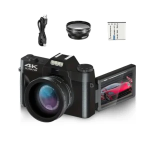 4K Professional Digital Camera 48MP Digital Video Camera Auto Focus 16X Zoom Camcorder WIFI Webcam 3 Inch Flip Screen Recorder